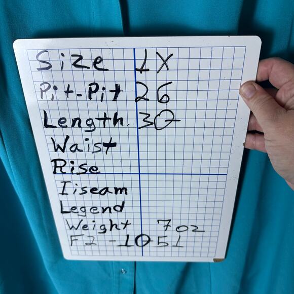 Maggie Barnes women’s blouse teal button up round color western electric grandma - Picture 9 of 9